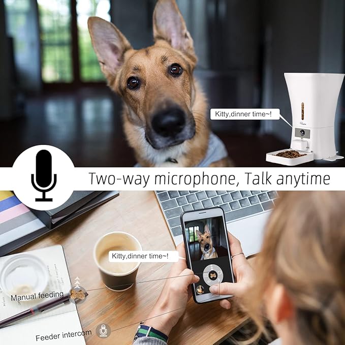12L 5G WiFi Aautomatic Dog Feeder Large Breed & Automatic cat feeders 1080P Full HD Pet Camera Treat Dispenser Food Dispenser