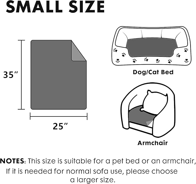 gogobunny Waterproof Dog Blanket for Large Dogs, Cats, Puppy, Reversible Faux Fur Pet Throw Blanket, Washable, Calming Furniture Protection for Sofa Bed (25x35 Inch (Pack of 1), Tie-dye Grey)