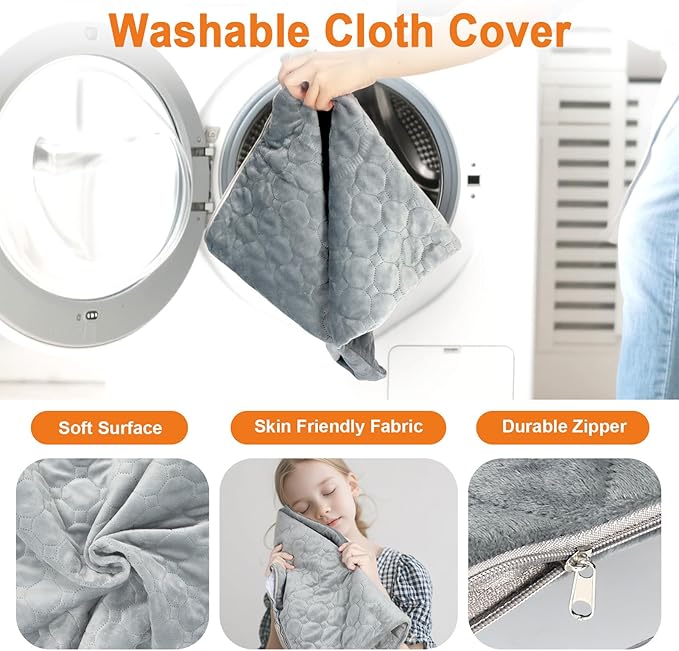 Cat Heating Pad, 6 Adjustable Temperature & 5 Timer Options, 17.7'' x 17.7'' Pet Heating Pad for Cats Dogs, Waterproof Indoor Outdoor Electric Heated Cat Bed Dog Mat with Chew-Resistant Cord (Grey)