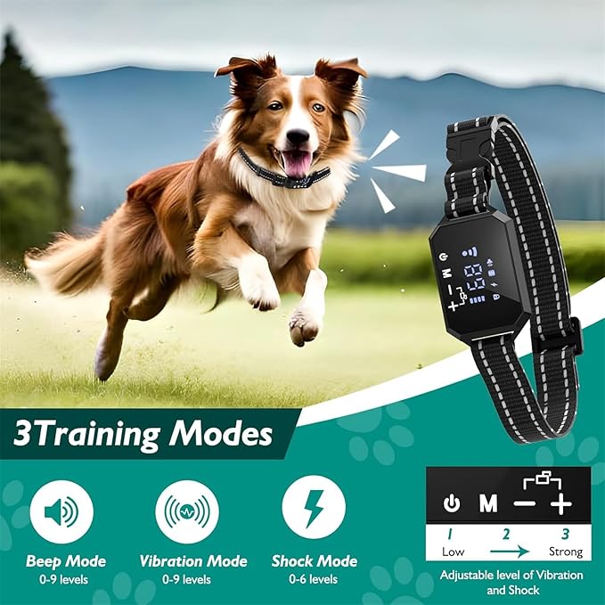 GPS Wireless Dog Fence, Electric Pet Containment System for Stubborn Dogs, Safe Effective, Rechargeable Waterproof Shock Collar Receiver, Tone/Static Correction, Harmless for All Dogs,White