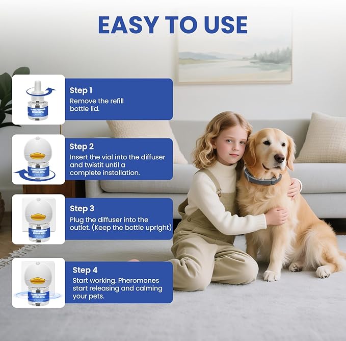 10 Pack Dog Calming Diffuser, Relaxing Pheromone for Dogs Relief Stress Reduce Barking Aggression Scratching(2 Diffuser + 6 Refills + 2 Calming Collars)