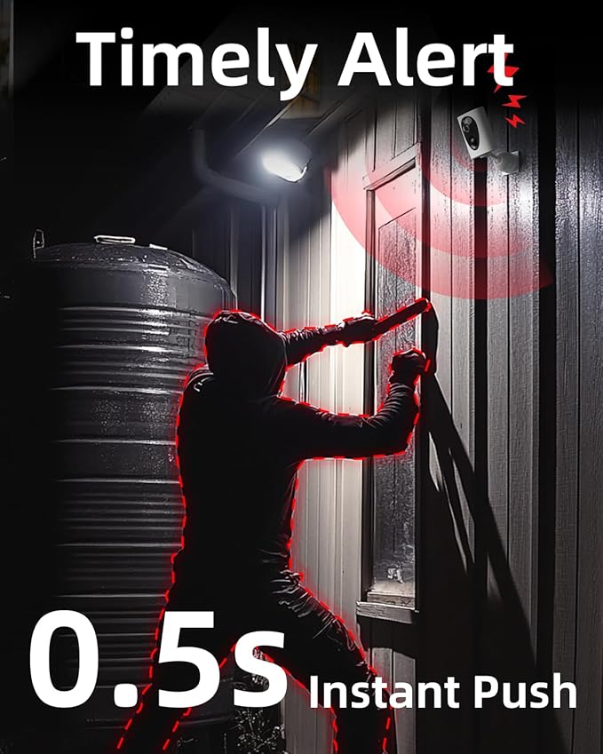 virtavo VistaFlask 2K Security Cameras Wireless Outdoor, Battery Powered, AI Motion Detection, for Home Security, Starlight Lens for Colorful Night Vision, 2-Way Audio, Weatherproof, Cloud/SD Storage