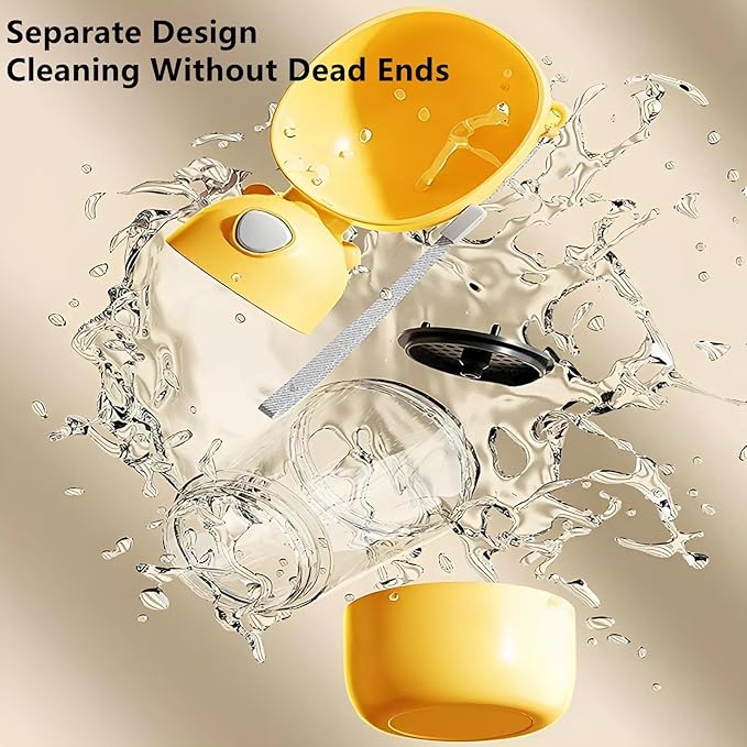 2 in 1 Dog Water Bottle with Food Container, Portable Dogs Water Dispenser, Outdoor Drink Bottles for Puppy, Cat, Pet, Essential Items for Travel, Walking, Hiking, Pet Accessories (Yellow)