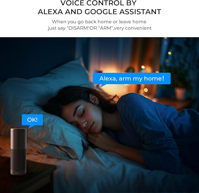 PGST Wireless Alarm System,Smart Home Security System with Phone App Alerts,20 Piece Door Alarm Kits with Door/Motion Sensors,SOS Button,Work with Alexa for Villa,Apartment,The Elder and Kids Safety