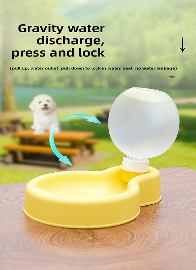 Dog Water Bottle Convenient Leak-Proof Dog Water Bottle Capacity 12 Oz (350 ml).Ldeal for Dogs on Outdoor Walks and Traveling.(Yellow, 12 Ounces)