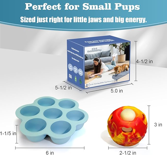 Dog Frozen Treat Toy, Slow Food Training to Relieve Boredom and Stimulating, Interactive Treat Dispensing Dog Toy, Interactive Chew Toys, Super Easy to Open Clean, for Small Dogs (red, Small)