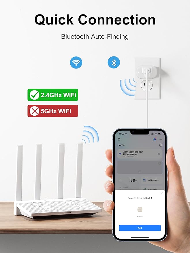 Smart Plug, Smart Plugs That Compatible with Alexa & Google Home, Smart Outlet with Retome Control, Timer & Schedule, WiFi Outlet for Home, No Hub Required, 2.4GHz Wi-Fi Only, 1 Pack