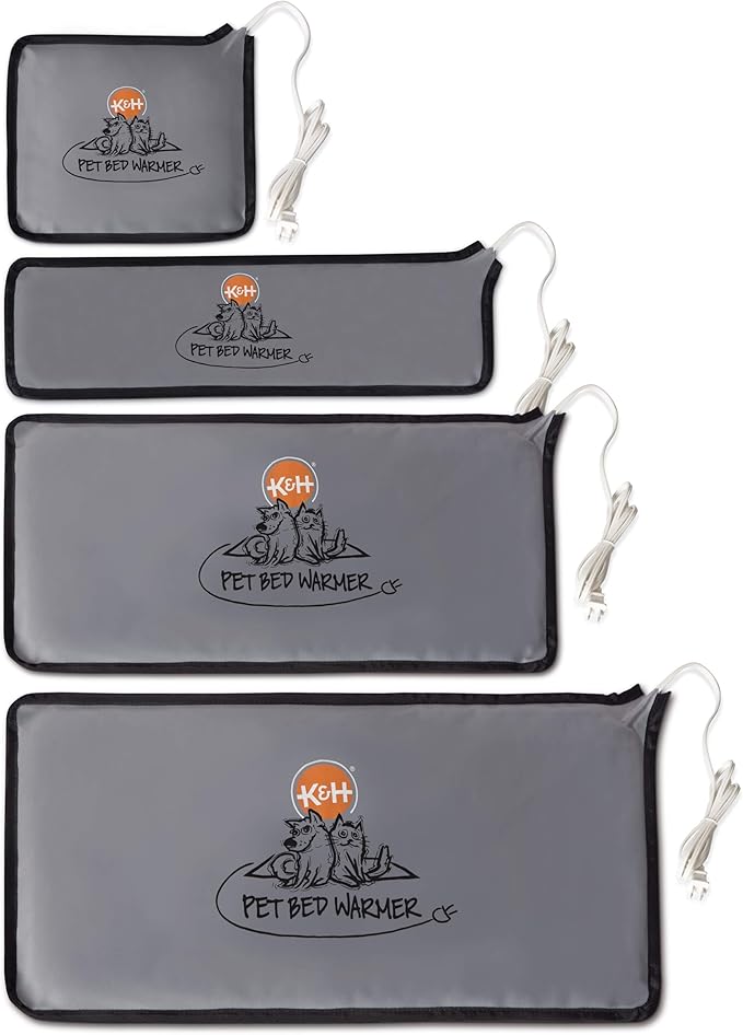 K&H Pet Products Pet Bed Warmer, Turn Any Pet Bed Into a Heated Cat or Dog Bed, Waterproof Indoor Heated Warming Pad Insert, Automatic Temperature, Safety Listed - Extra-Large 26.5 X 16.75in Gray