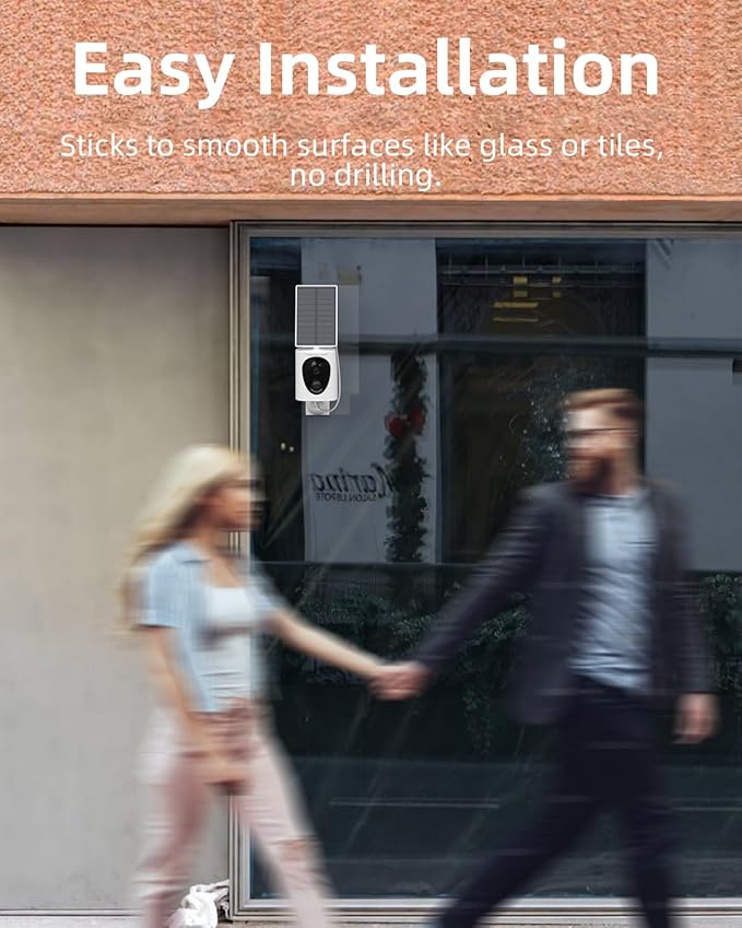 virtavo SolarFlask 2K Solar Security Cameras Wireless Outdoor, Starlight Lens, Color Night Vision, PIR Motion Detection, Battery-Powered, 2-Way Audio, Weatherproof, Cloud/SD Storage, 2.4GHz WiFi