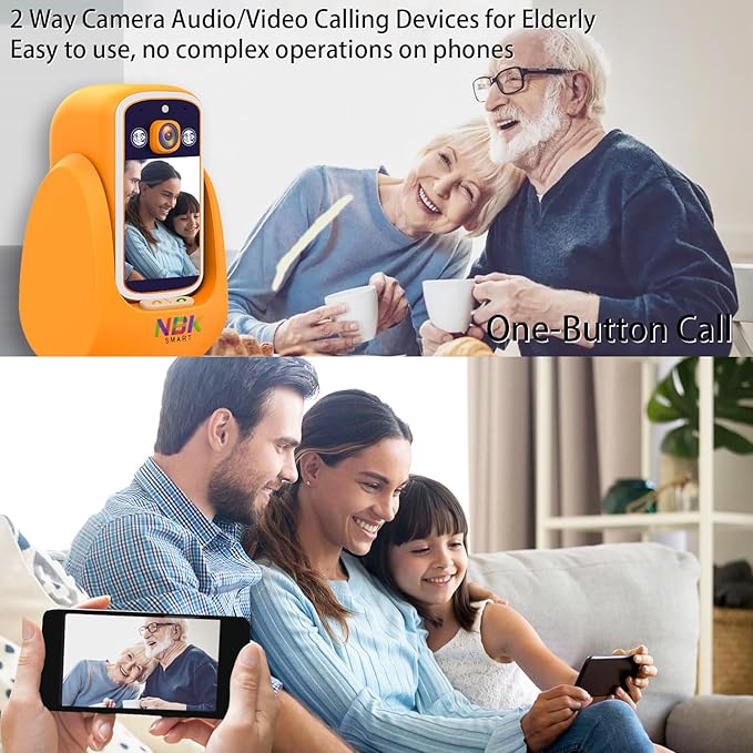 2 Way Camera Audio/Video,2.8''Screen Pan/Tilt WiFi AI Motion Detection for Baby/Pet/Puppy/Cat/Dog,Facetime Nanny Cam Voice with Phone APP Video Calling Devices for Elderly Indoor,Orange
