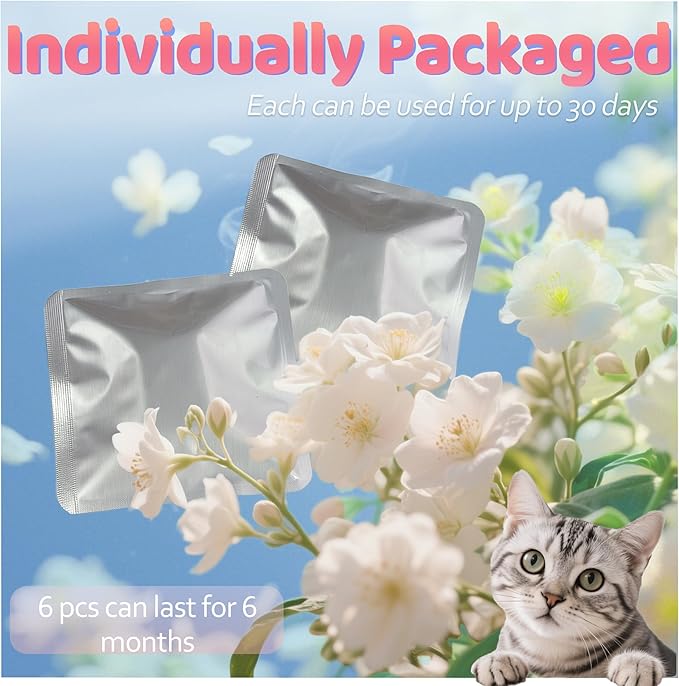 NewKe 6 Pack Cat Odor Eliminator for Meowant Self-Cleaning Cat Litter Box, Litter Deodorizer Compatible with MW-SC01/MW-SC02/LB02, Cat Toilet Odor Deodorant Gel, Pet Gift