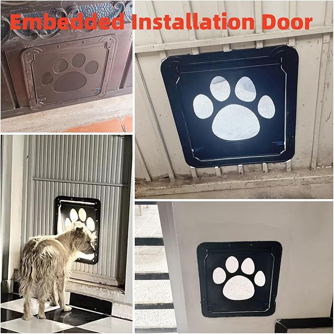 NAMSAN Cat Screen Door, Flap Opening 8 x 10 inches, Cat Door for Screen Door, Magnetic Self-Closing Small Pet Door for Sliding Door, Window Screen Door with Doggie Door Built in, Lockable, Black