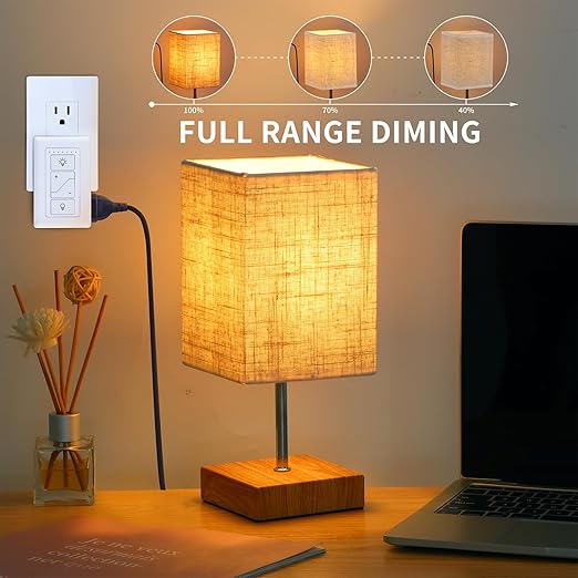 Plug in Lamp Dimmer Digital Light Switch for Dimmable LED/CFL Lights and Incandescent/Halogen, White - No Remote