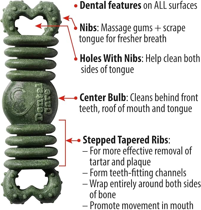 Loving Pets Ora-Bone™ Dental Chews for Dogs – USA Made Dog Dental Sticks with Parsley & Mint – Patented Shape to Reduce Plaque, Tartar, Massage Gums & Freshen Breath (Large 15 oz.)