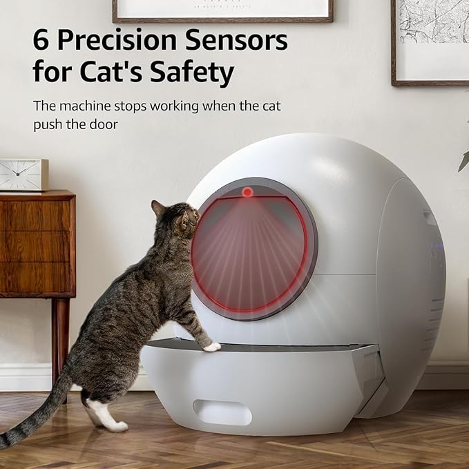 Self Cleaning Litter Box, Automatic Cat Litter Box Self Cleaning for Multiple Cats, Extra Large Robot Cat Litter with Safety Sensor Protection, Odor Removal, Smart APP Control, Litter Tracking Pedal