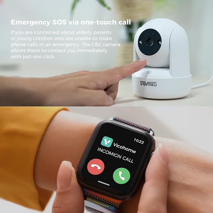 Vicohome 2K AI Tracking Security Camera for Home,5GHz Wi-Fi, Pet Indoor Camera, Baby Monitor,360ยฐ View Pan/Tilt Cam,Two Way Audio,Night Vision,Easy to Setup,Audible Alarm,180 Days Exchange Policy