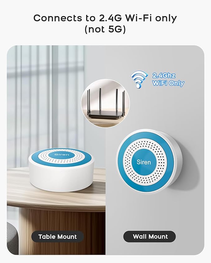 WiFi Door Alarm System, Wireless Alarm System 20 Piece Kit with Phone APP Alert Alarm Siren Door Window Sensor Motion Sensor Compatible with Alexa No Contract Ideal for Home, Garage, Apartment