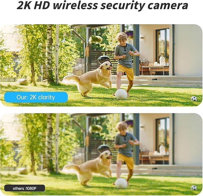 Security Cameras Wireless Outdoor, 2K Battery Powered WiFi Camera with AI Motion Detection, Spotlight & Siren Alarm, Color Night Vision, 2-Way Audio, Waterproof Indoor/Outdoor Surveillance