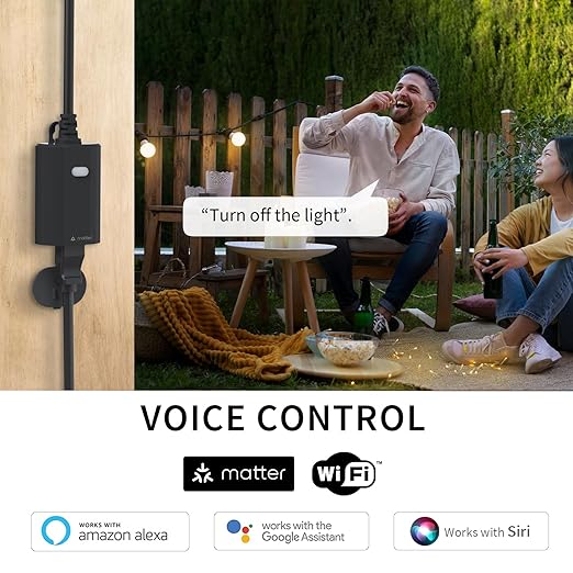 Minoston Outdoor Smart Plug, Matter Smart Plug, Smart Home Wi-Fi Outlet IP65 Waterproof, Compatible with Alexa, Apple Home, SmartThings, Google Home, Smart Life, IP65 Waterproof, 2.4Ghz, 2 Pack