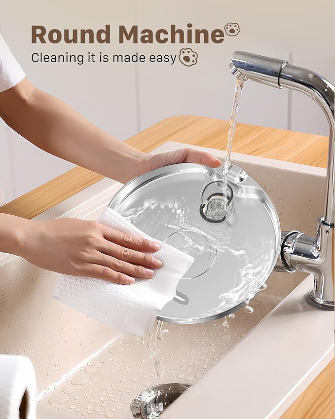 Cat Water Fountain Stainless Steel: 74oz/2.2L Cat Fountain for Drinking - Pet Water Fountain for Cats Inside - Quiet Cats Water Bowl Dispenser - Kitty Drinking Fountains - for Pets& Small Animals