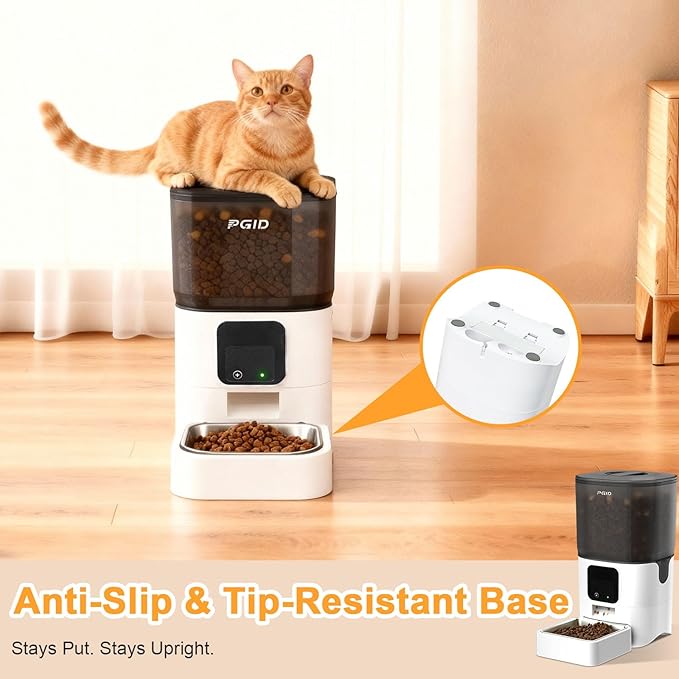 Automatic Cat Feeder 6L,Timed Cat Feeders for Dry Food, 2.4G WiFi Pet Feeder with APP Control for Remote Feeding,Automatic Dog Food Dispenser with Alexa,1-10 Meals Per Day for Dog
