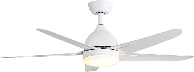 FINXIN Indoor Ceiling Fan Light Fixtures LED 52 Ceiling Fans for Bedroom,Living Room,Dining Room Including Motor,Light,3/5-Blades,Remote Switch (White)