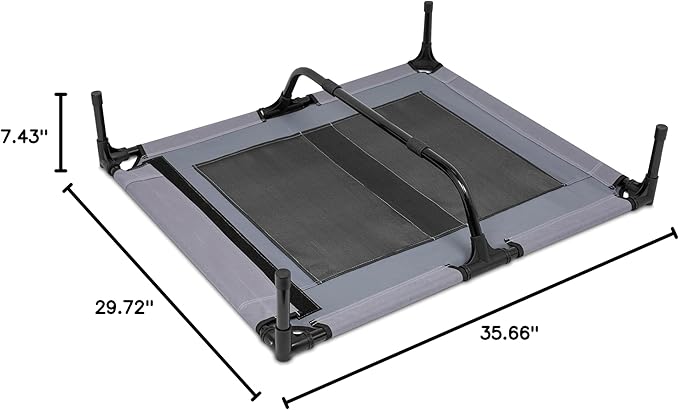 Internet's Best Dog Cot | 36 x 30 | Elevated Dog Bed | Cool Breathable Mesh | Indoor or Outdoor Use | Medium | Grey