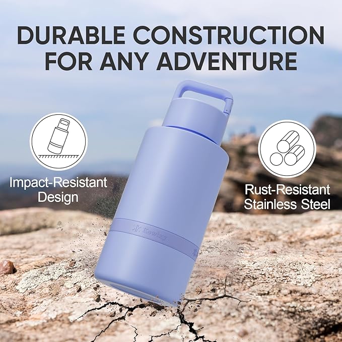 Insulated Dog Water Bottle with Travel Bowl, Dog Lover Gift, Portable Water Bottle Dispenser, Accessories for Car, Hiking, Camping, Outdoor, Leak-Proof, Detachable (Aurora Blue)