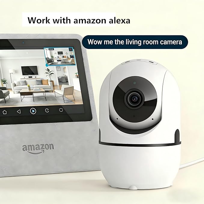 AI Indoor Security Camera, 2K Home Camera with Emergency Alerts, Motion Detection, Two-Way Audio, Night Vision – Perfect for Pets, Kids, Seniors & Living Alone