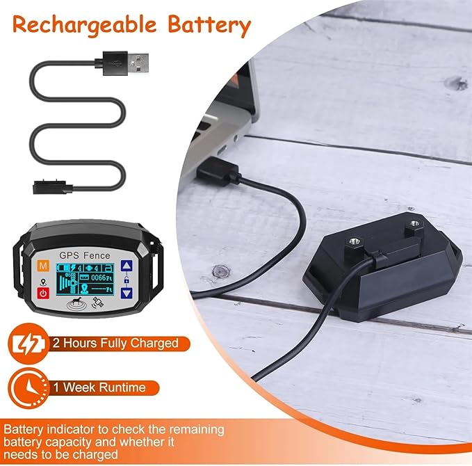 Wireless Dog Fence, GPS Electric Dog Fence, Waterproof & Rechargeable Training Collar with 3 3 Training Modes, Control Range 65-3290 FT, Pet Dog Fence System Boundary Container for All Dogs,A