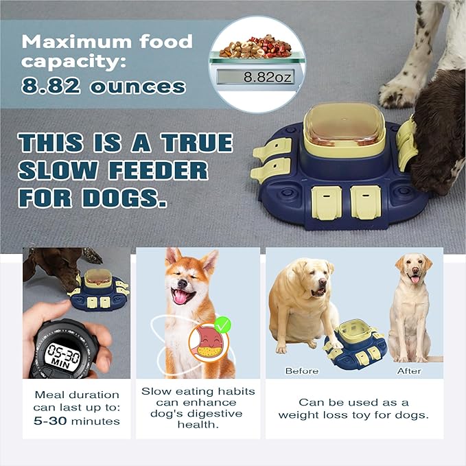 KADTC 2 Levels of Challenge - Dog Puzzle Toy for Small/Medium/Large Dogs Treat Puzzles Feeder Food Dispenser Slow Enrichment Feeding Puppy Mental Stimulation Toys Brain Games Christmas & New Year Gift