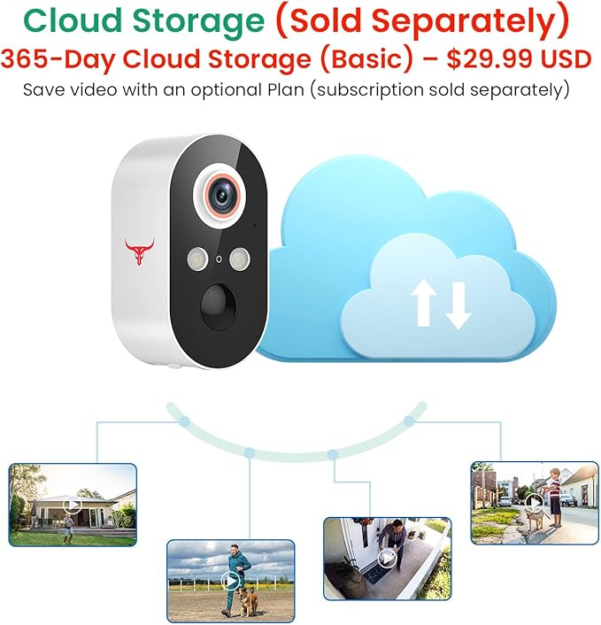 1080p Wireless Security Camera with AI Human Detection, Night Vision, 2-Way Talk, Cloud Storage, 2.4G WiFi Only, Battery Camera for Home Security (2 Spotlights)