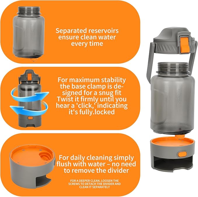 50oz Dog Water Dispenser Portable,Dog Water Bowl Dispenser for Portable Use, Allowing for Easy Hydration During Outings and Travels,Anti-Leak Design, Easy to Clean, Sturdy Material