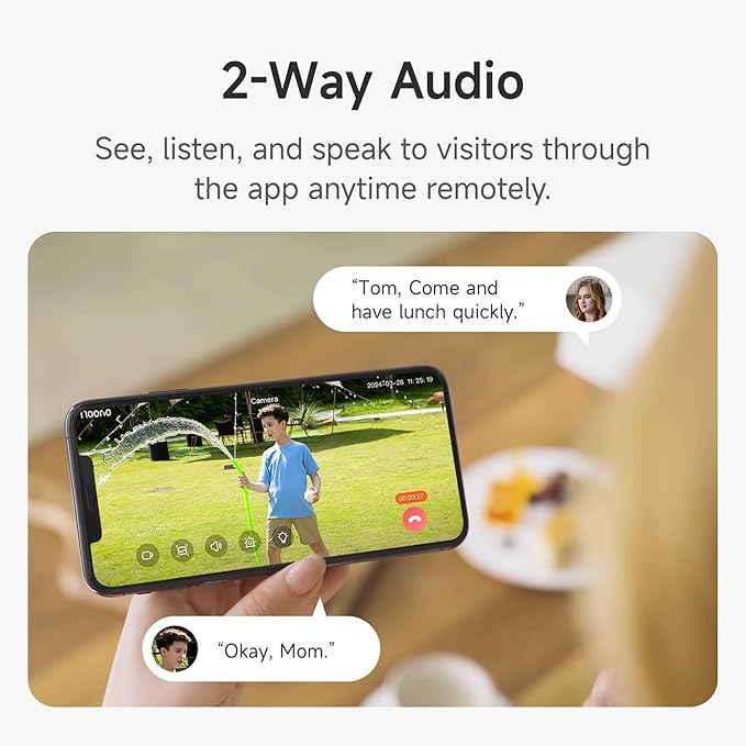 Noorio B200 Security Camera Wireless Outdoor Magnetic, 1080p Cameras for Home Security, Battery 1Min Install AI Motion Detection WiFi Indoor Camera, Color Night Vision, 2-Way Talk, Work with Alexa