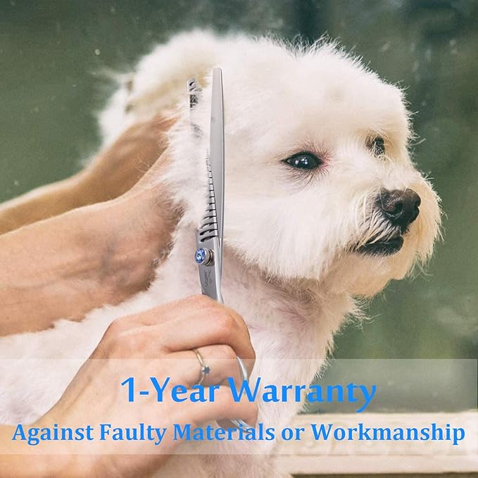 JASON 8" 26 Tooth Chunkers Shears for Dogs Ergonomic Cats Grooming Scissors Texturizing Blending Thinning Shear Pets Trimming Kit with Offset Handle Sharp Comfortable Scissor Christmas Gift