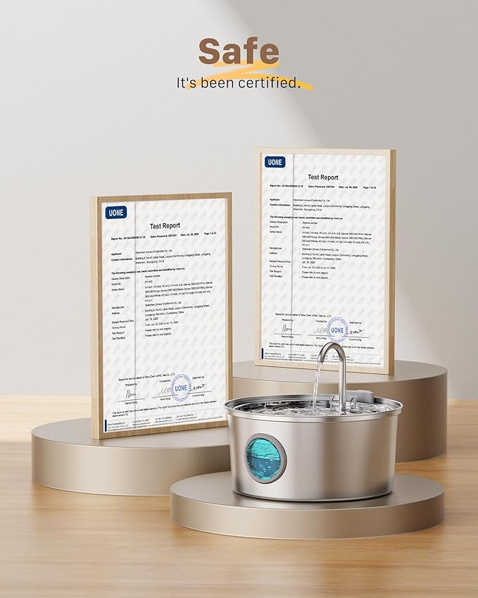 Cat Fountains for Drinking Stainless Steel: 108oz/3.2L Cat Water Fountain Led Light - Running Pet Water Fountain Filtered - GIOTOHUN Faucet Like Pet Water Fountains for Cats Indoor with 9 Filters