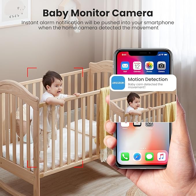 3 Pack Indoor Security Camera 2.4GHz WiFi, 24/7 Recording, 2-Way Audio, Night Vision, AI Motion Detection, Cloud/SD Storage, Compatible with Alexa & Google Home for House/Baby/Pet Monitoring