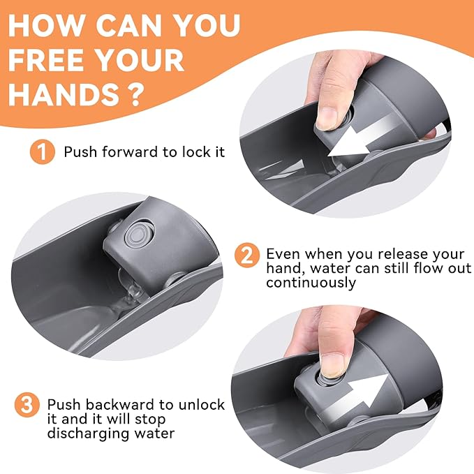 27 OZ Dog Water Bottle Portable Stainless Steel Convenient Pet Water Dispenser, Leak Proof Puppy Travel Water Bowl for Dog Outdoor Walking, Hiking, Perfect Size for All Dog Breeds, Whole Grey