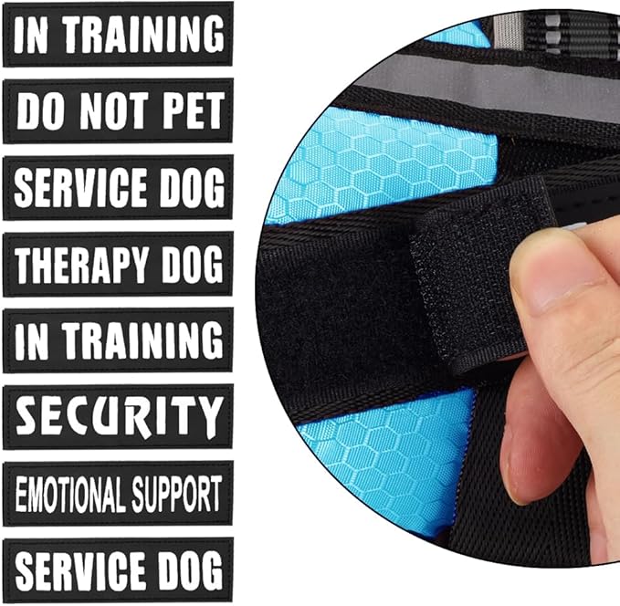 Dog Vest Harness and Patches Set, Animire in Training Service Dog Harness with 10 Dog Patches, Reflective Dog Vest with Handle for Small, Medium, Large, and Extra-Large Dogs