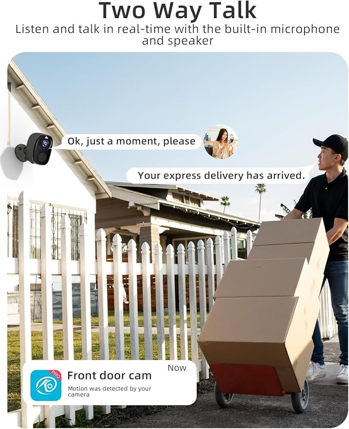 ELECCTV 5G/2.4G WiFi Security Cameras Wireless Outdoor, 2K Battery Powered WiFi Cameras with AI Motion Detection Spotlight Siren,Color Night Vision, 2-Way Talk, IP65, Cloud/SD Storage, Works w/Alexa