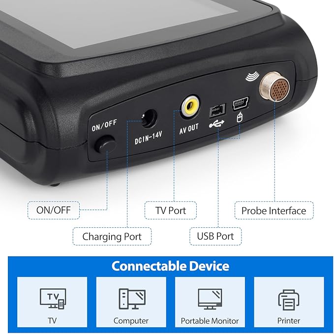 Portable Ultrasound Machine for Pregnancy - with 3.5MHz Convex Probe & 5 Imaging Modes, Pregnancy Digital Ultrasound Machine for Cattle, Horse, Pigs, Sheep, Cats, Dogs, Rabbit, Fish