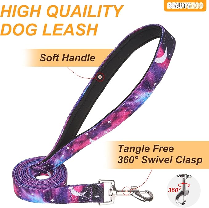 BEAUTYZOO No Pull Dog Harness and Leash Set with 2 Metal Leash Clips - Overhead-Free 3 Snap Buckles Design, Adjustable No-Choke Soft Padded Reflective Oxford Pet Vest for Small Medium Large Dogs, XL