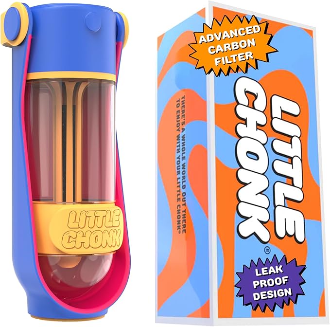 Lil Gulp Dog Water Bottle | Advanced Carbon Filtration for Safe Filtered Water on The Go | BPA-Free Leak-Proof Portable Dog Travel Water Bottle with Retractable Water Spout, 15 Fl oz - Power Punch