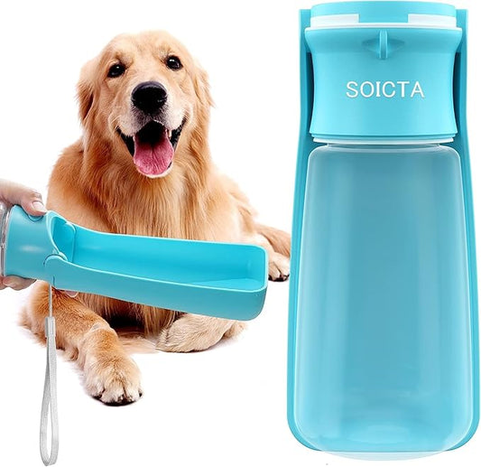 Portable Dog Small Animals Water Bottle for Walking 19 OZ or 12 OZ Pet Water Bottles for Puppy Medium Large Dogs Little Animals Water Dispenser Dog Small Animals Water Bowl (19OZ Blue)