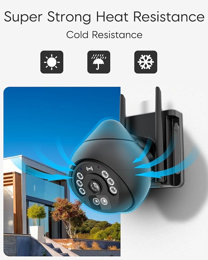 VSTARCAM 4MP Outdoor Security Camera, 2.5K, 360° View, Color Night Vision, PIR Motion Detection, Spotlight Siren Alarm, 2-Way Talk, IP66 Weatherproof, Cloud/SD Storage