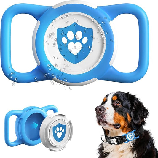 Waterproof AirTag Dog Collar Holder for Apple Tracker Blue