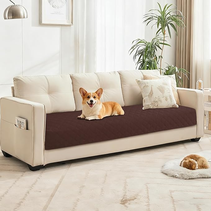 Waterproof Couch Covers for Pets, Waterproof Dog Bed Cover, Anti-Slip Soft Dog Blankets, Couch Cover for Dogs Washable, Pet Blanket for Puppy Large Dogs Cat (68x82 Inch, Coffee)