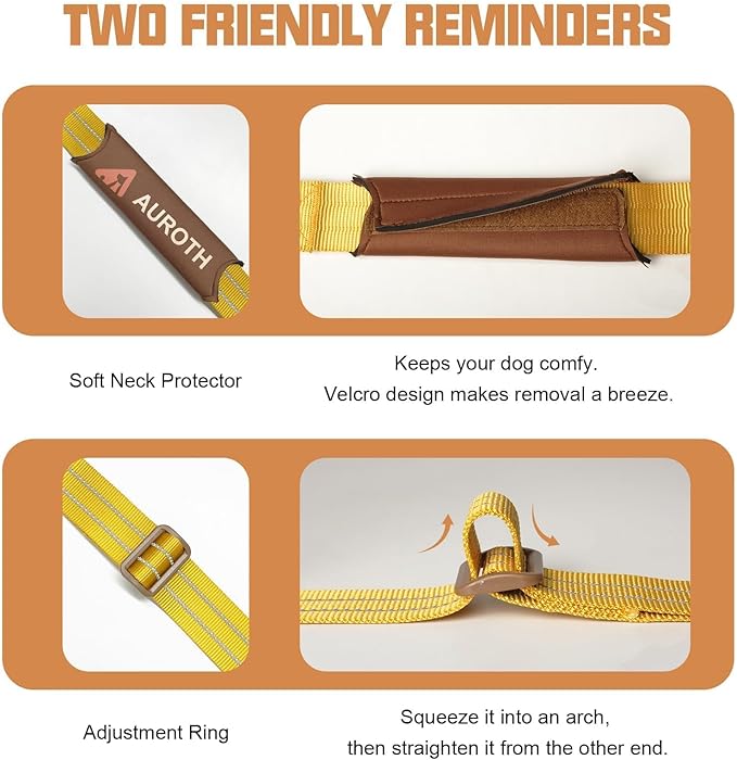 AUROTH Dog Harness and Leash Set, Soft Padded Dog Vest with 5.25FT Dog Leash, No Choke, Easy On Pet Vest, Adjustable Reflective No Pull Dog Harness for Large Dogs, Easy Walking and Training