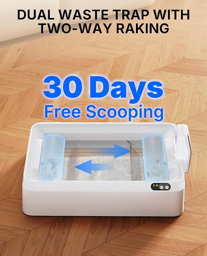 PETKIT Open-Top & AI Camera Self Cleaning Cat Litter Box, Urinary Health Monitor Automatic Cat Litter Box, Smart Robot with 2-Way Raking/5G WiFi/Safety Sensors/Odor Control for Multiple Cats (White)