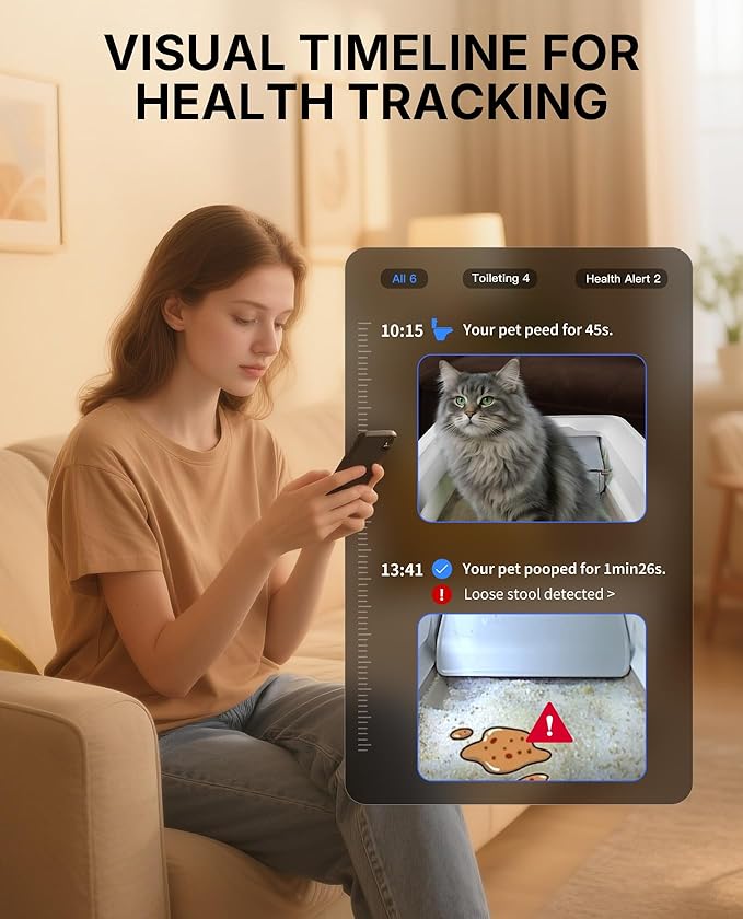 PETKIT Open-Top & AI Camera Self Cleaning Cat Litter Box, Urinary Health Monitor Automatic Cat Litter Box, Smart Robot with 2-Way Raking/5G WiFi/Safety Sensors/Odor Control for Multiple Cats (White)